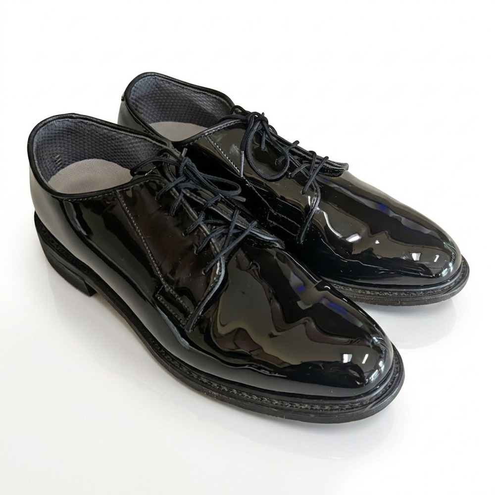 Bates Black Patent Leather Shoes, High Gloss, Military Uniform Prom Formal 10D